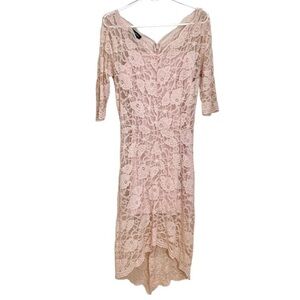 Bebe peach lace high low midi dress